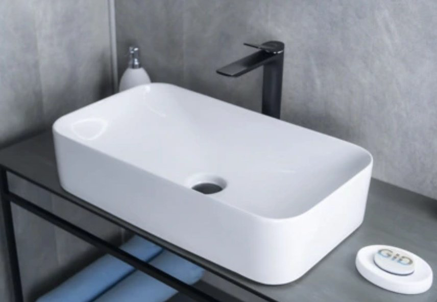 Раковина GID-ceramic N9596 накладная прямоугольная 61, керамика купить,NaN