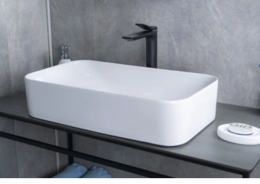 Раковина GID-ceramic N9596 накладная прямоугольная 61, керамика купить,NaN