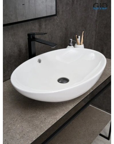 Раковина GID-ceramic N9007 накладная овальная 63.5, керамика купить,NaN