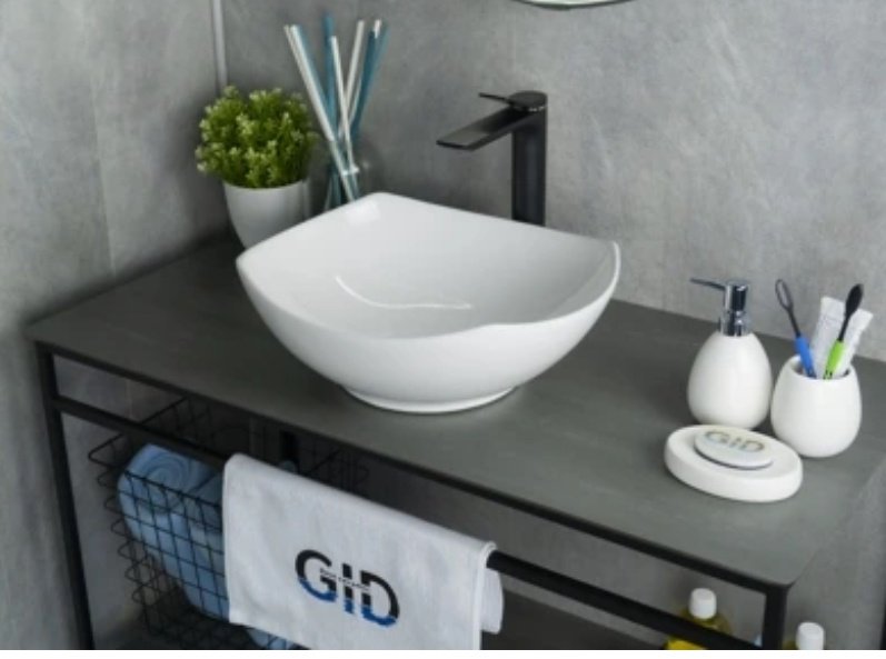 Раковина GID-ceramic N9412 накладная нестандартная 41, керамика
