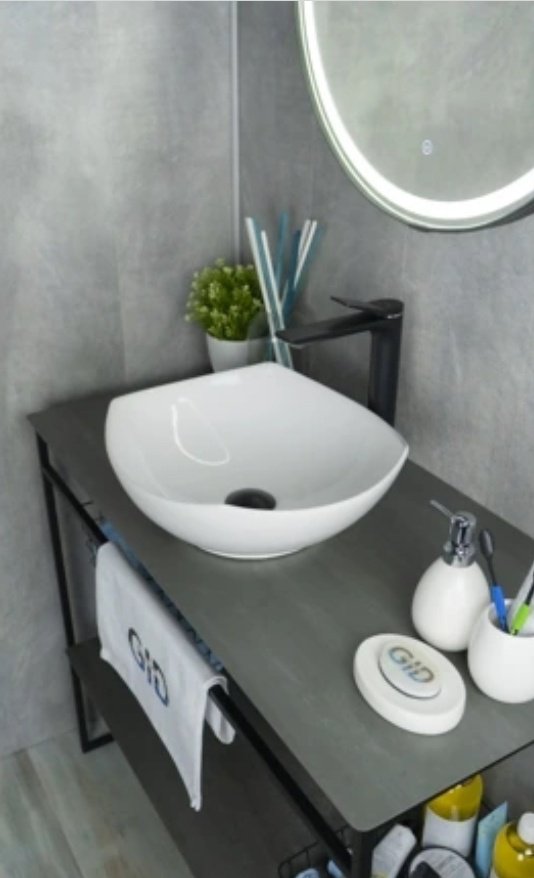 Раковина GID-ceramic N9412 накладная нестандартная 41, керамика