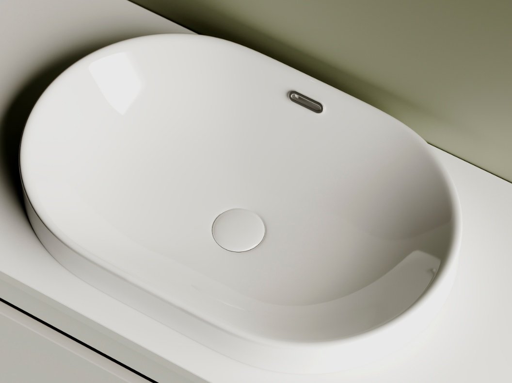 Раковина Ceramicanova CN5020 накладная овальная 61, санфарфор