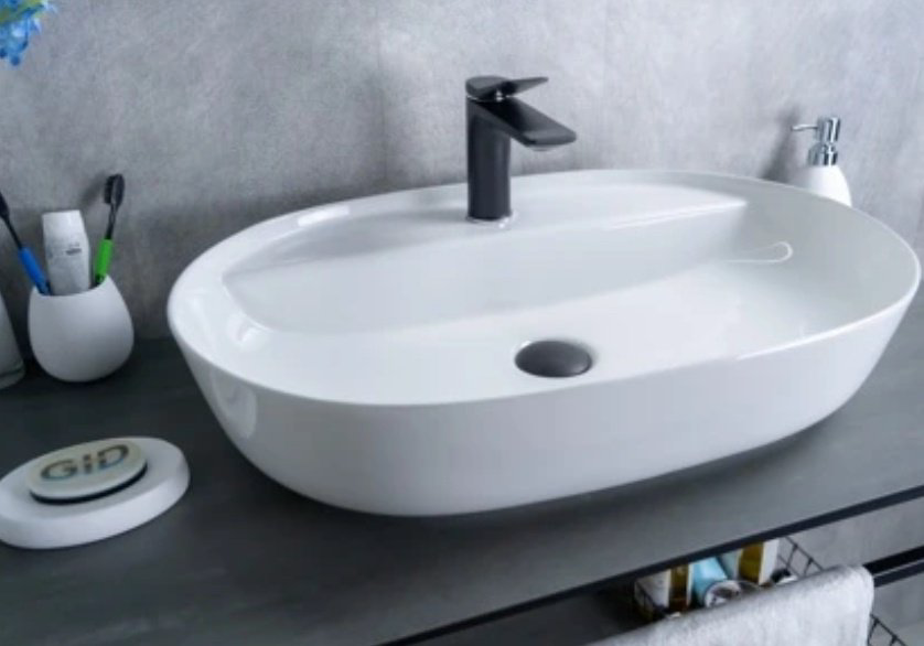 Раковина GID-ceramic D1346 накладная овальная 61, керамика купить,NaN