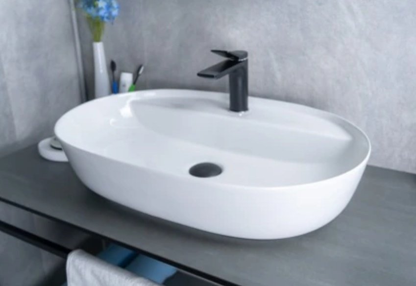 Раковина GID-ceramic D1346 накладная овальная 61, керамика купить,NaN