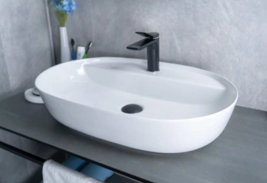 Раковина GID-ceramic D1346 накладная овальная 61, керамика купить,NaN