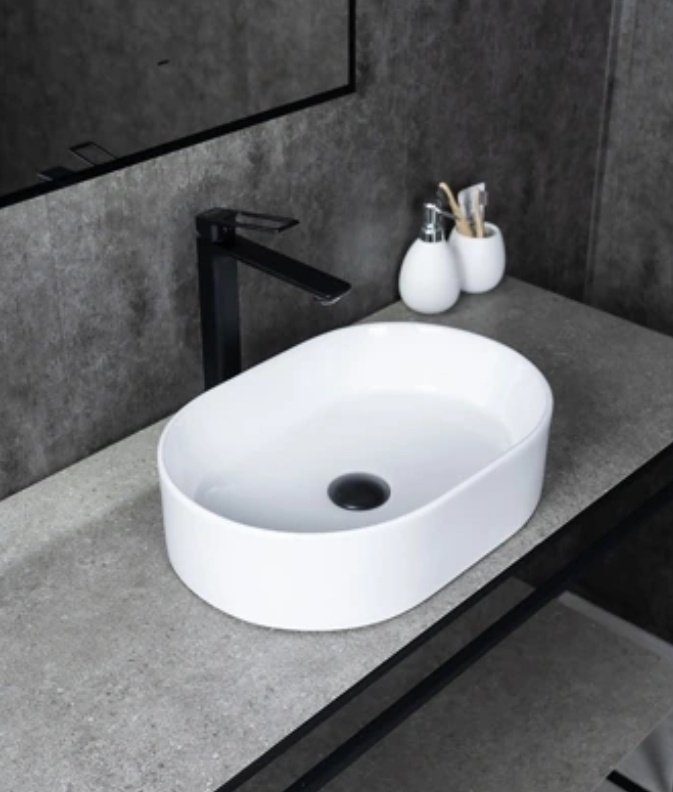 Раковина GID-ceramic N1330 накладная овальная 46, керамика