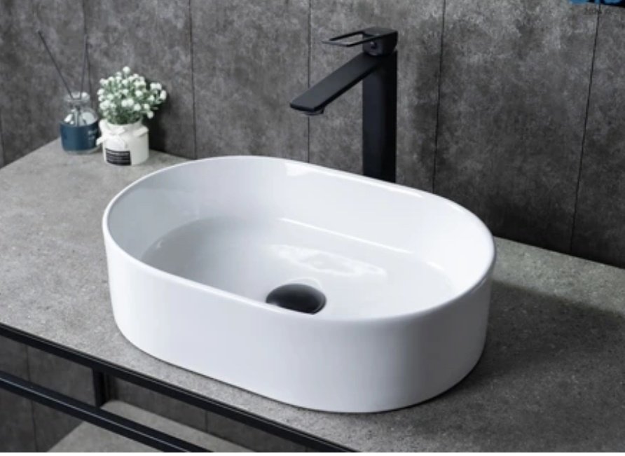 Раковина GID-ceramic N1330 накладная овальная 46, керамика