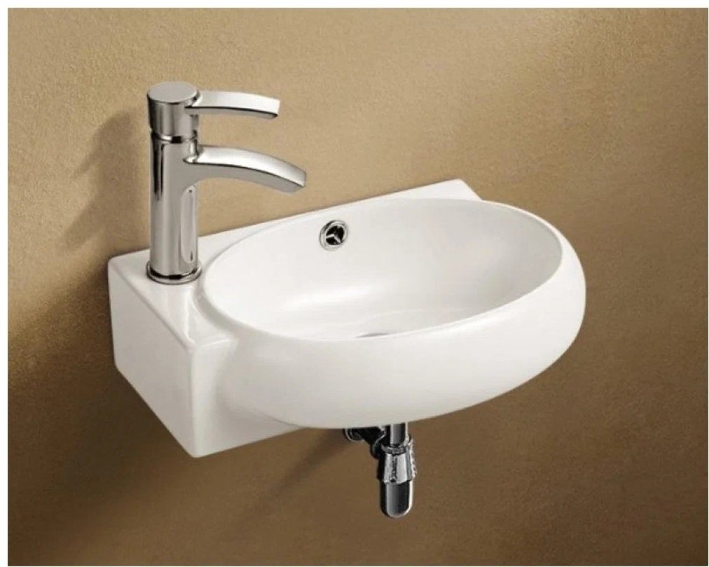 Раковина KABINKA.KZ WW AISBACH 5011 L подвесная нестандартная 43 см, фаянс купить,NaN