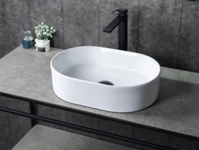 Раковина GID-ceramic N1330 накладная овальная 46, керамика