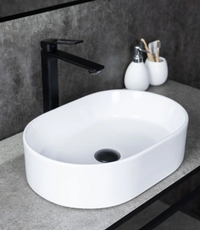 Раковина GID-ceramic N1330 накладная овальная 46, керамика
