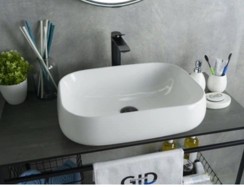 Раковина GID-ceramic N9243 накладная овальная 56, керамика