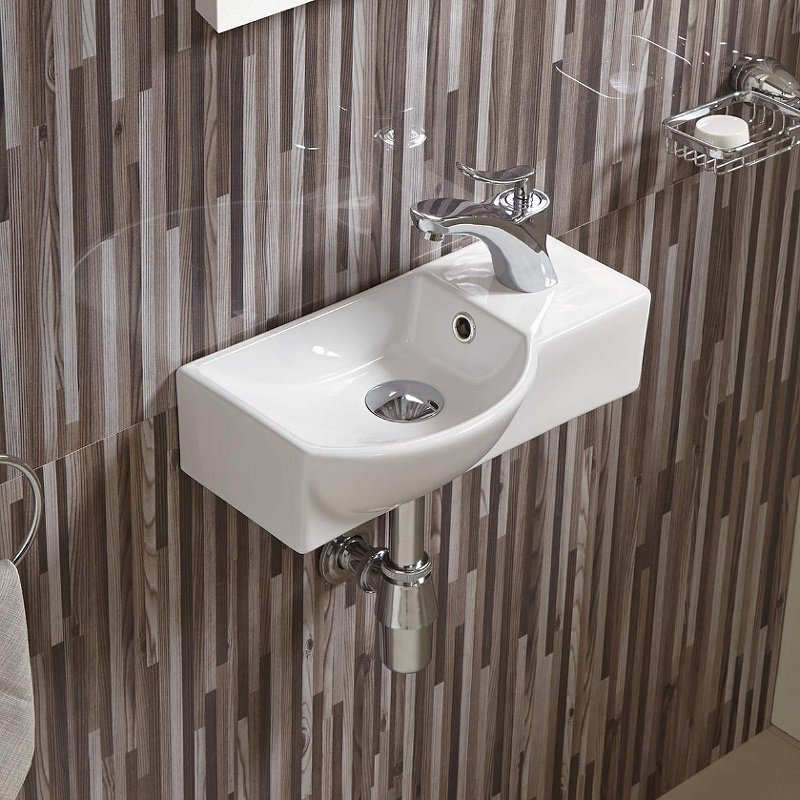 Раковина KABINKA.KZ AISBACH 7940 GL-WT R подвесная прямоугольная 40 см, фаянс купить,50100