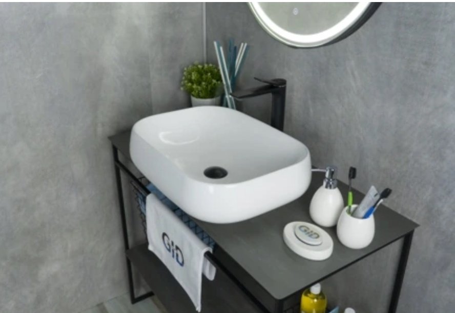 Раковина GID-ceramic N9243 накладная овальная 56, керамика