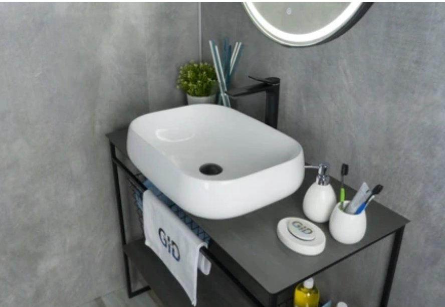 Раковина GID-ceramic N9243 накладная овальная 56, керамика купить,116000