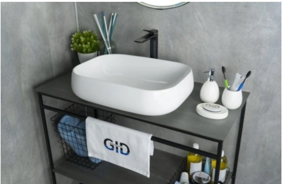 Раковина GID-ceramic N9243 накладная овальная 56, керамика