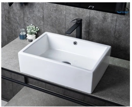 Раковина GID-ceramic N9129 накладная прямоугольная 51, керамика
