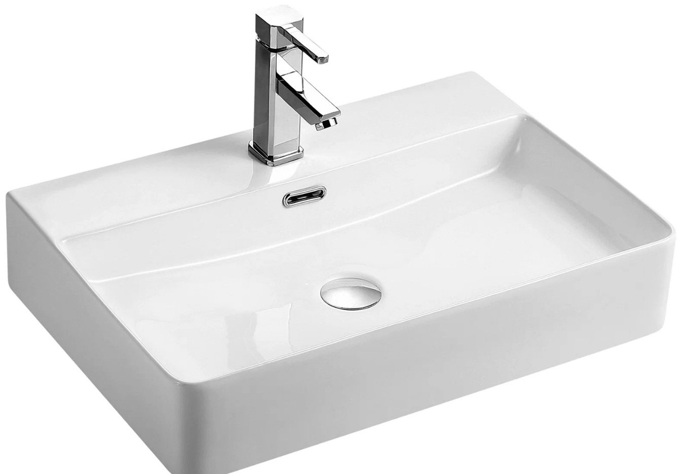 Раковина WeltWasser WW ELBACH 2173 накладная прямоугольная 60 см, фаянс
