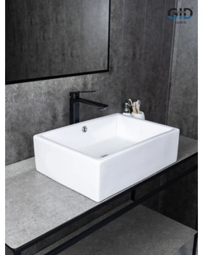 Раковина GID-ceramic N9129 накладная прямоугольная 51, керамика