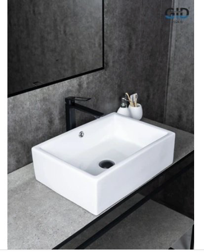 Раковина GID-ceramic N9129 накладная прямоугольная 51, керамика купить,54700