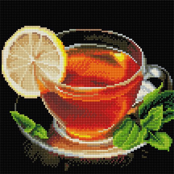Алмазная мозаика  Molly Чай с лимоном 30х30   29 цветов купить,NaN