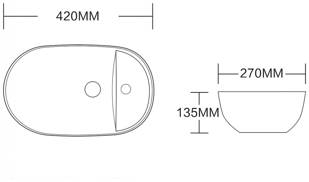 Раковина CeruttiSPA CR0050 накладная овальная 42 см, фарфор купить,NaN