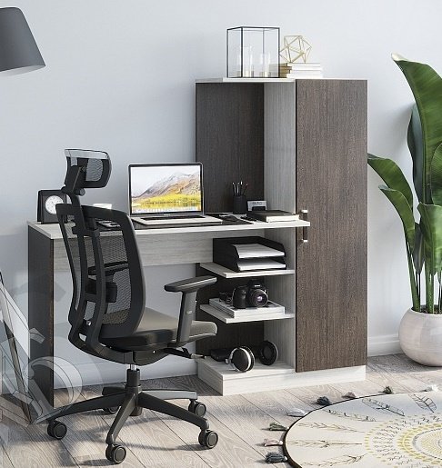 Стол компьютерный с надстройкой DOMA BEISIK 2, 145х50x135 см, коричневый, бежевый купить,NaN