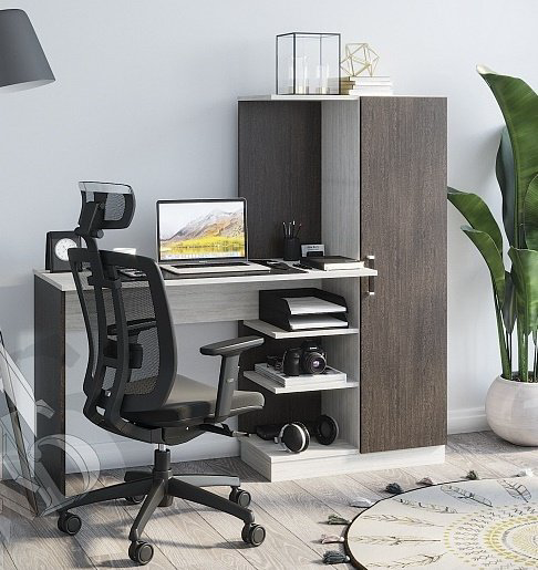 Стол компьютерный с надстройкой DOMA BEISIK 2, 145х50x135 см, коричневый, бежевый купить,NaN