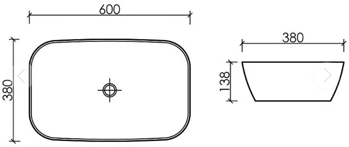 Раковина Ceramicanova Element CN6049MSG накладная прямоугольная 61, санфарфор
