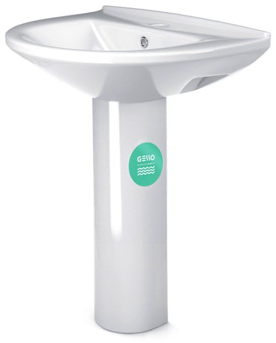 Раковина Gesso W101 Home de luxe с пьедесталом полукруглая 48, санфарфор купить,NaN