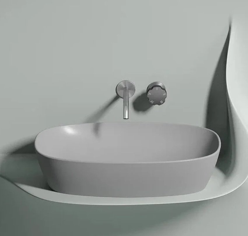 Раковина Ceramicanova Element CN6049MSG накладная прямоугольная 61, санфарфор