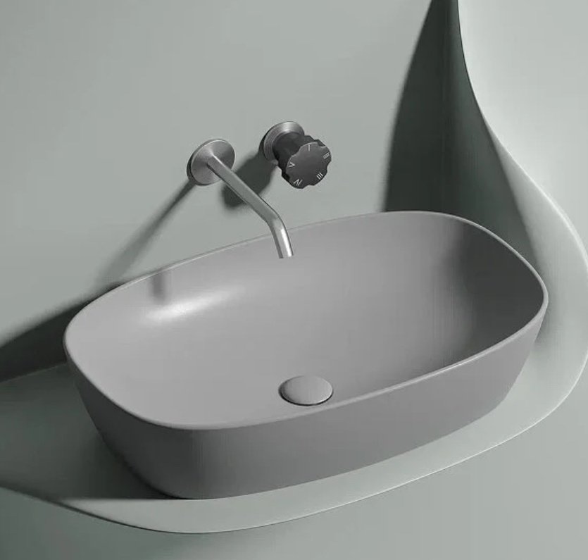 Раковина Ceramicanova Element CN6049MSG накладная прямоугольная 61, санфарфор