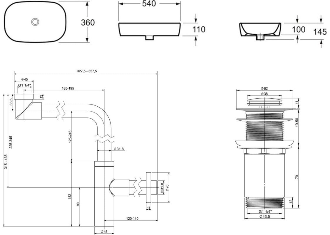 Раковина Lavinia Boho Bathroom Sink 21520045 накладная овальная 36, фарфор купить,NaN