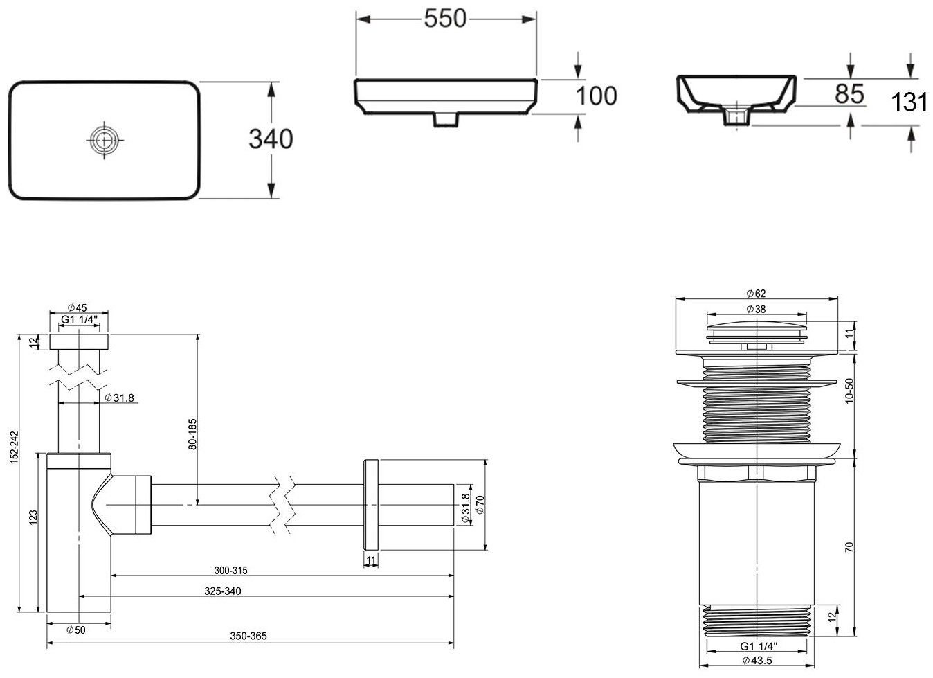 Раковина Lavinia Boho Bathroom Sink 21520121 накладная прямоугольная 34, санфарфор купить,NaN