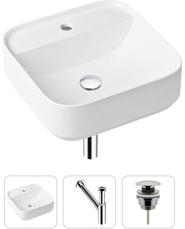Раковина Lavinia Boho Bathroom Sink 21520306 накладная квадратная 42, санфарфор