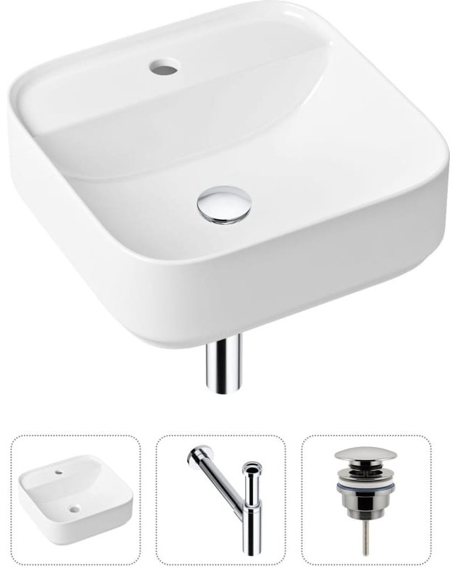 Раковина Lavinia Boho Bathroom Sink 21520306 накладная квадратная 42, санфарфор