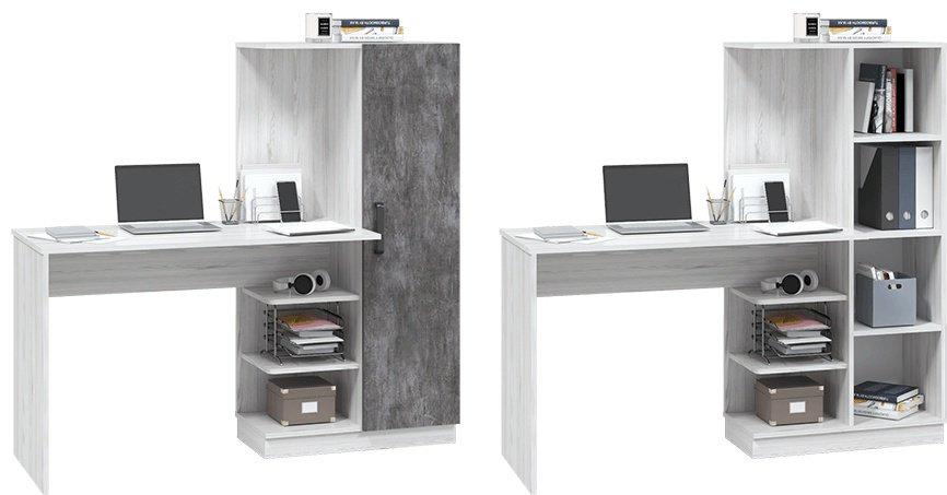 Стол компьютерный с надстройкой DOMA OLIVER-LITE, 145х50x138 см, серый