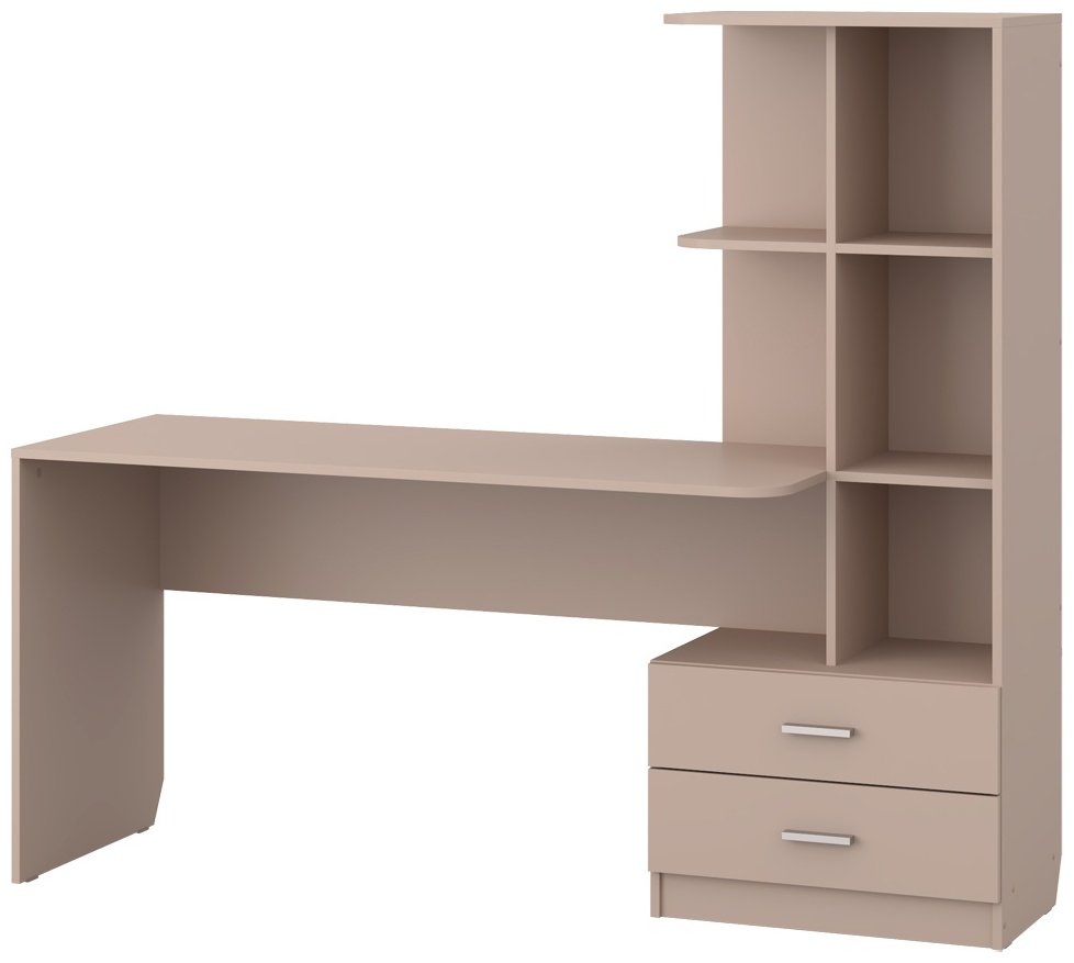 Стол компьютерный с надстройкой Ереке Мебель Lucky HM S, 170х56x150 см, бежевый, кремовый купить,NaN
