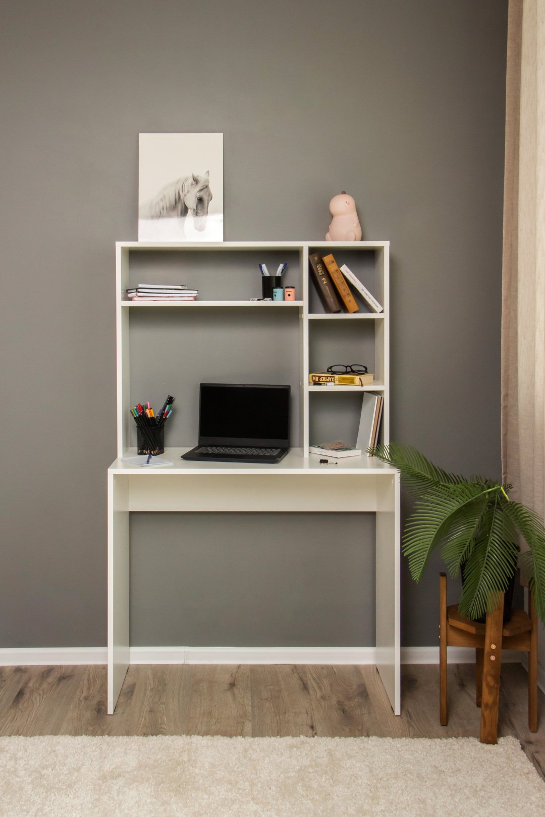 Стол компьютерный с надстройкой DOMA 515158833, 90х40x148 см, белый, коричневый купить,NaN