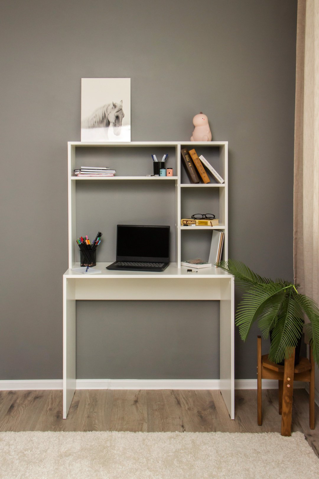 Стол компьютерный с надстройкой DOMA 515158833, 90х40x148 см, белый, коричневый купить,NaN