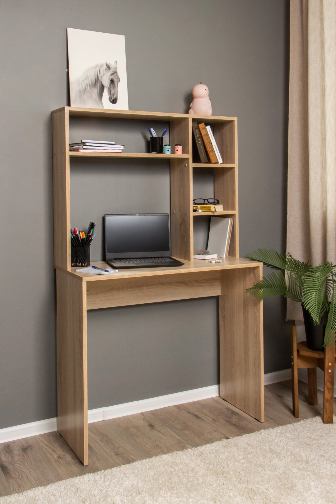 Стол компьютерный с надстройкой DOMA 515158833, 90х40x148 см, белый, коричневый купить,NaN