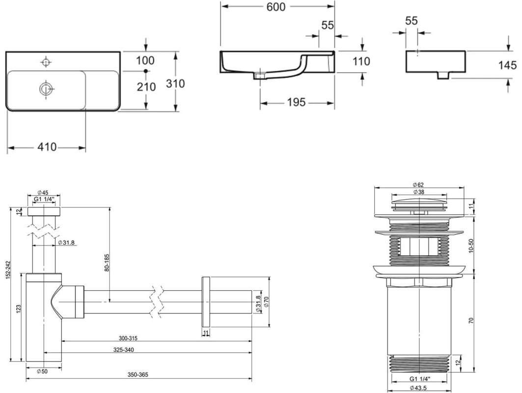 Раковина Lavinia Boho Bathroom Sink 21520494 накладная прямоугольная 31, санфарфор