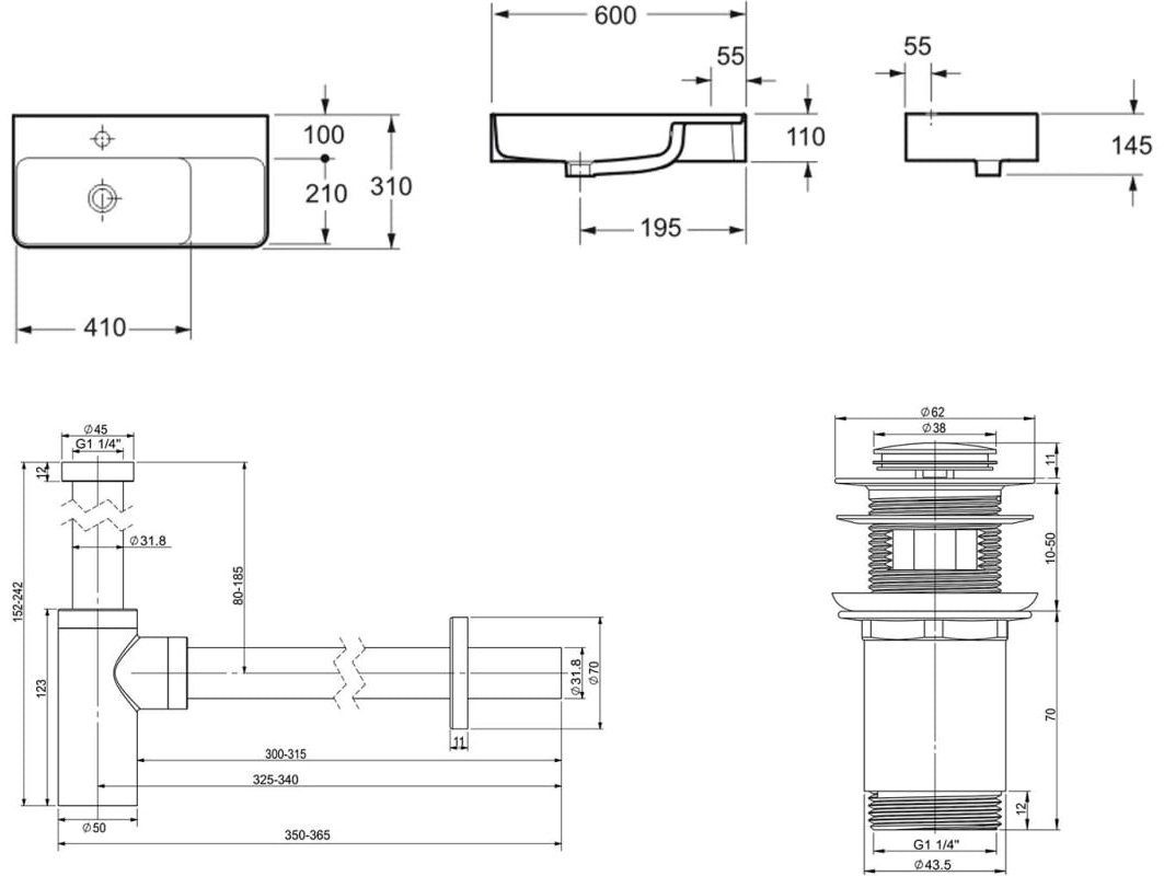 Раковина Lavinia Boho Bathroom Sink 21520494 накладная прямоугольная 31, санфарфор купить,NaN