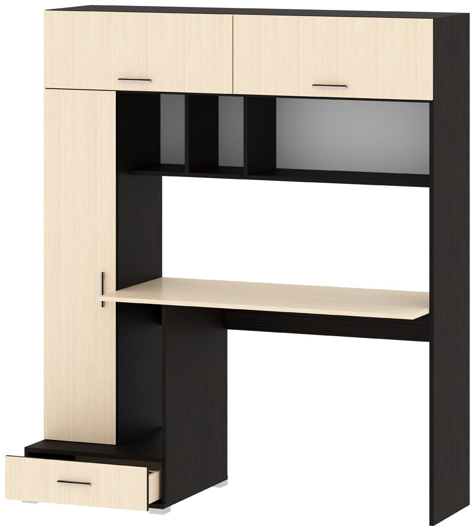 Стол компьютерный с надстройкой DOMA PKS-1, 150х57x180 см, коричневый, бежевый купить,NaN