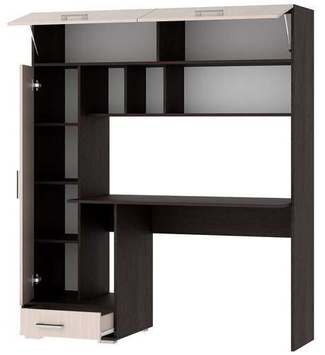 Стол компьютерный с надстройкой DOMA PKS-1, 150х57x180 см, коричневый, бежевый купить,NaN