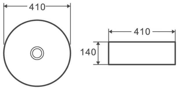 Раковина TERMINUS 06RN41x41x14W накладная круглая 41, санфарфор купить,NaN