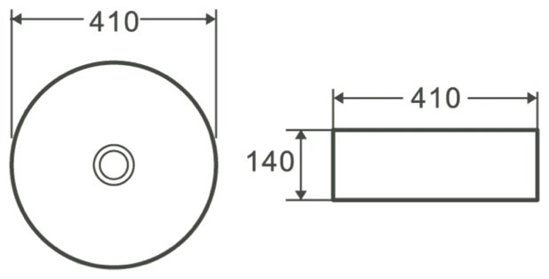 Раковина TERMINUS 06RN41x41x14W накладная круглая 41, санфарфор купить,NaN