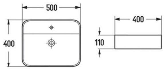 Раковина Comforty 78574-50 накладная прямоугольная 50, санфарфор купить,57809