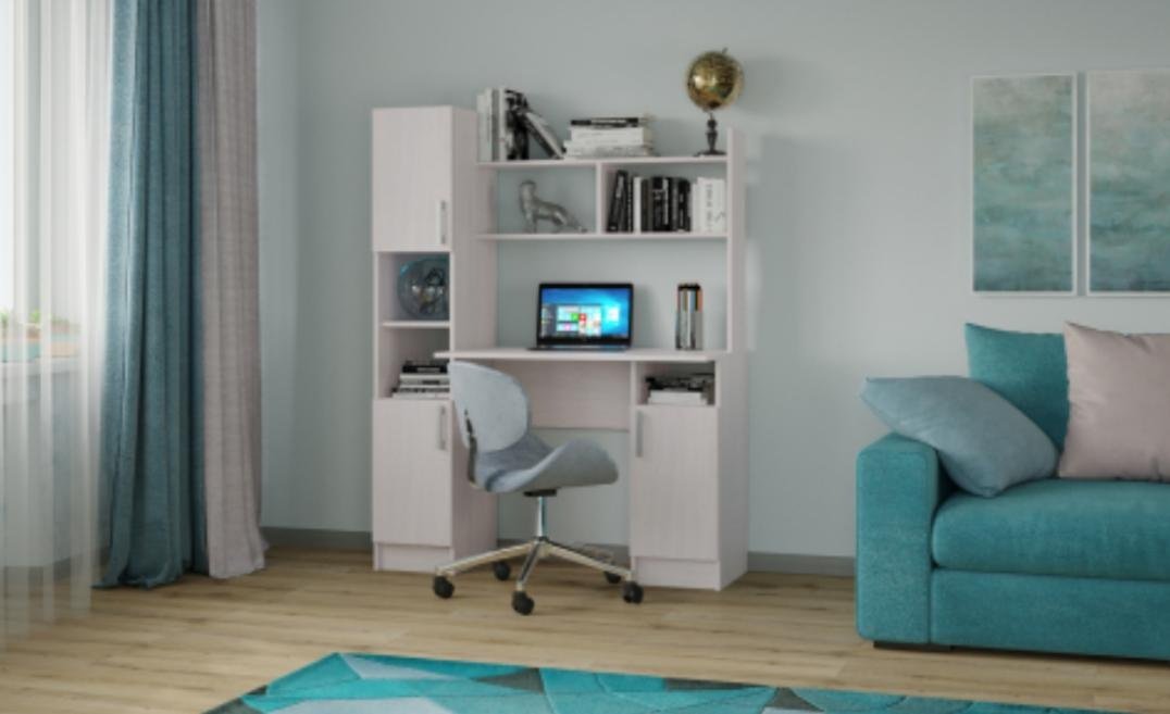 Стол компьютерный с надстройкой DOMA PKS-6-6, 123х57x160 см, белый, серый купить,NaN