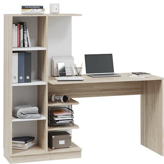 Стол компьютерный с надстройкой DOMA SOFT-LITE, 145х50x135 см, белый, бежевый купить,NaN