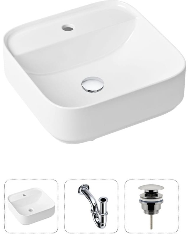 Раковина Lavinia Boho Bathroom Sink 21520272 накладная квадратная 42, санфарфор